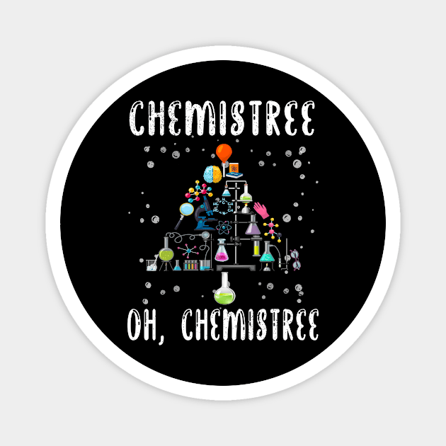 Chemist Gifts For Men Women Oh Chemistree Xmas Tree Science Nerdy Geek Ugly Christmas Gift For Women Men Magnet by Norine Linan 